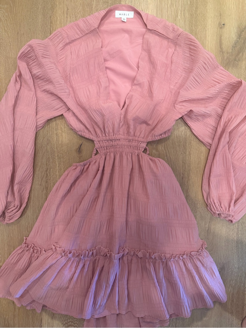 MARBLE Dusty Rose Cutout Mini Dress